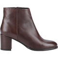 Hush Puppies Claridy Leather Women's Brown Heeled Ankle Boots