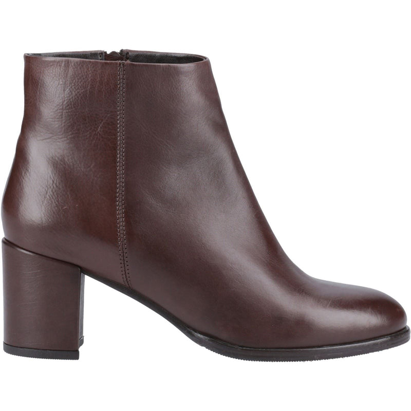 Hush Puppies Claridy Leather Women's Brown Heeled Ankle Boots