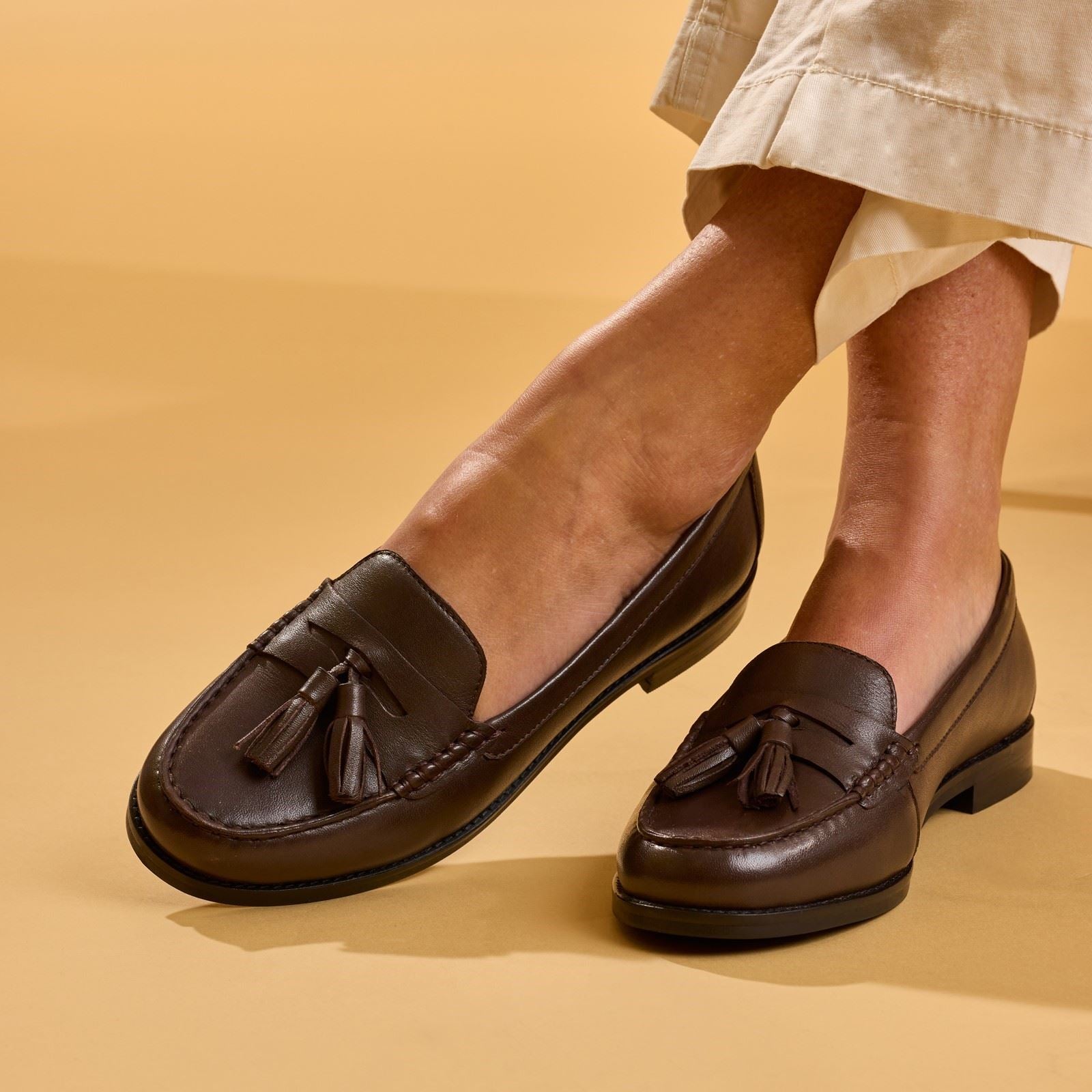 Hush Puppies Connie Leather Women's Chocolate Loafers