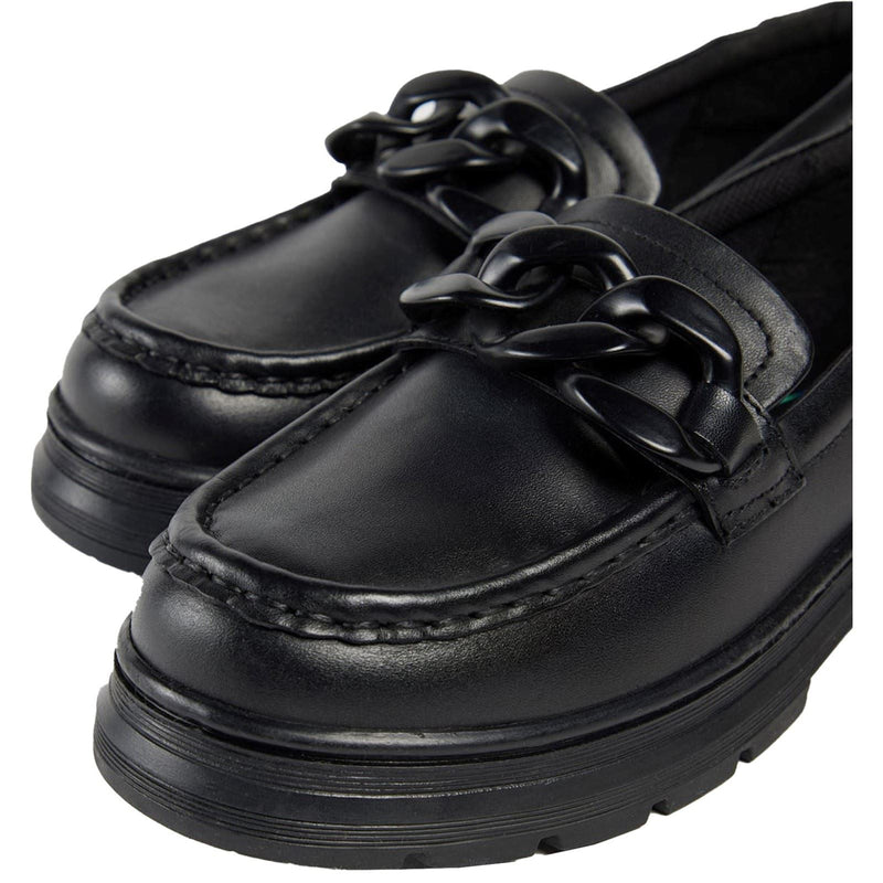 Pod Mina Leather Girls's Black Loafers