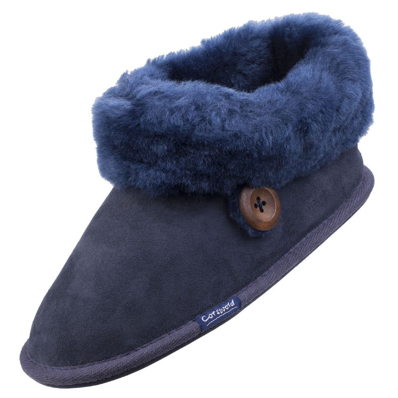 Cotswold Wotton Leather Women's Dark Blue Slippers