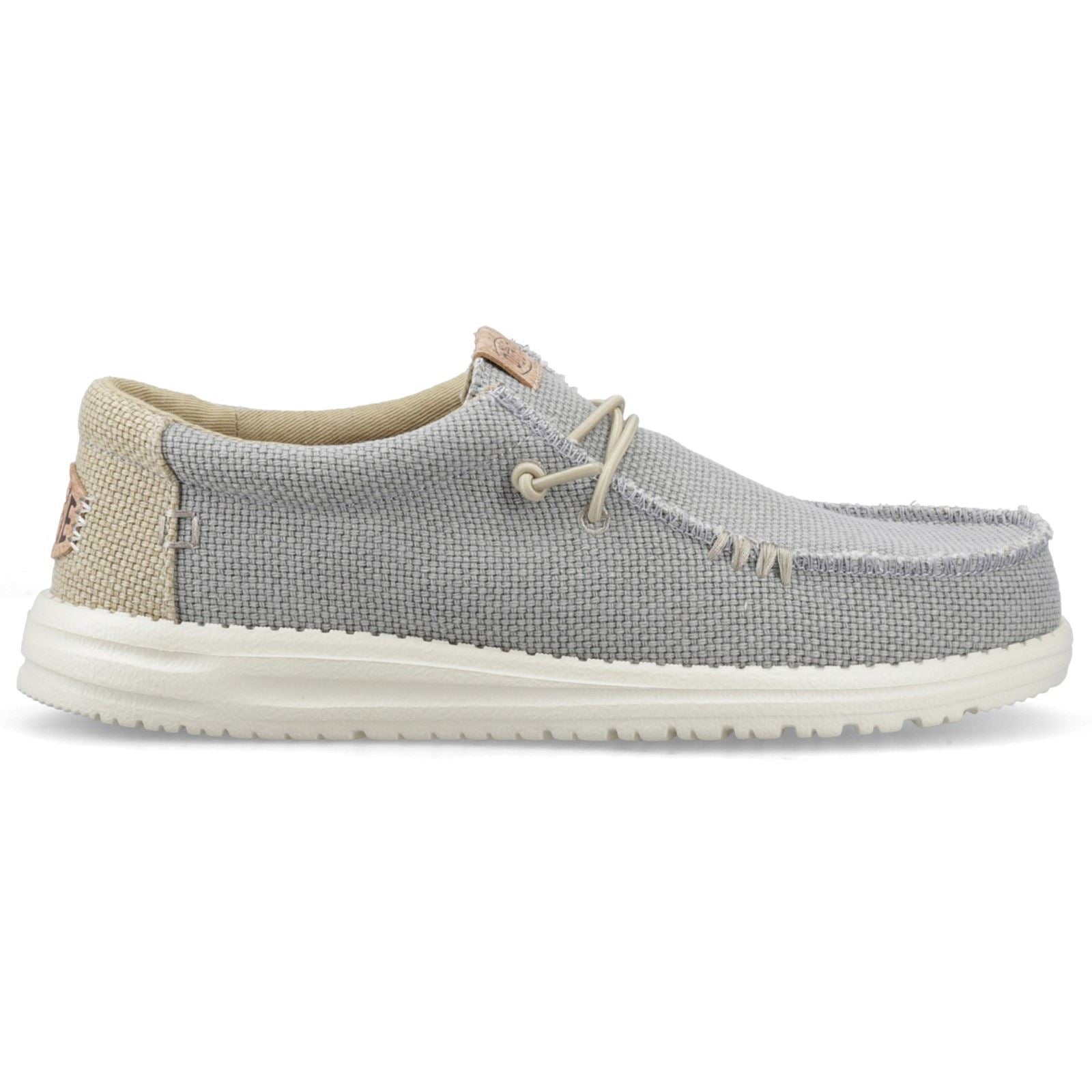 HEYDUDE Wally Braided Polyester Men's Flannel Grey/Olive Grey Moccasins Shoes