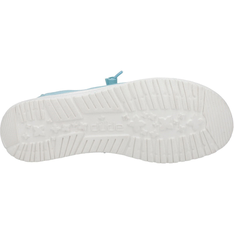 HEYDUDE Wendy Canvas 100% Cotton Women's Turquoise Shoes