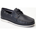 Base London Stern Leather Men's Navy Boat Shoes