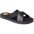 Base London Webb Leather Men's Black Sandals