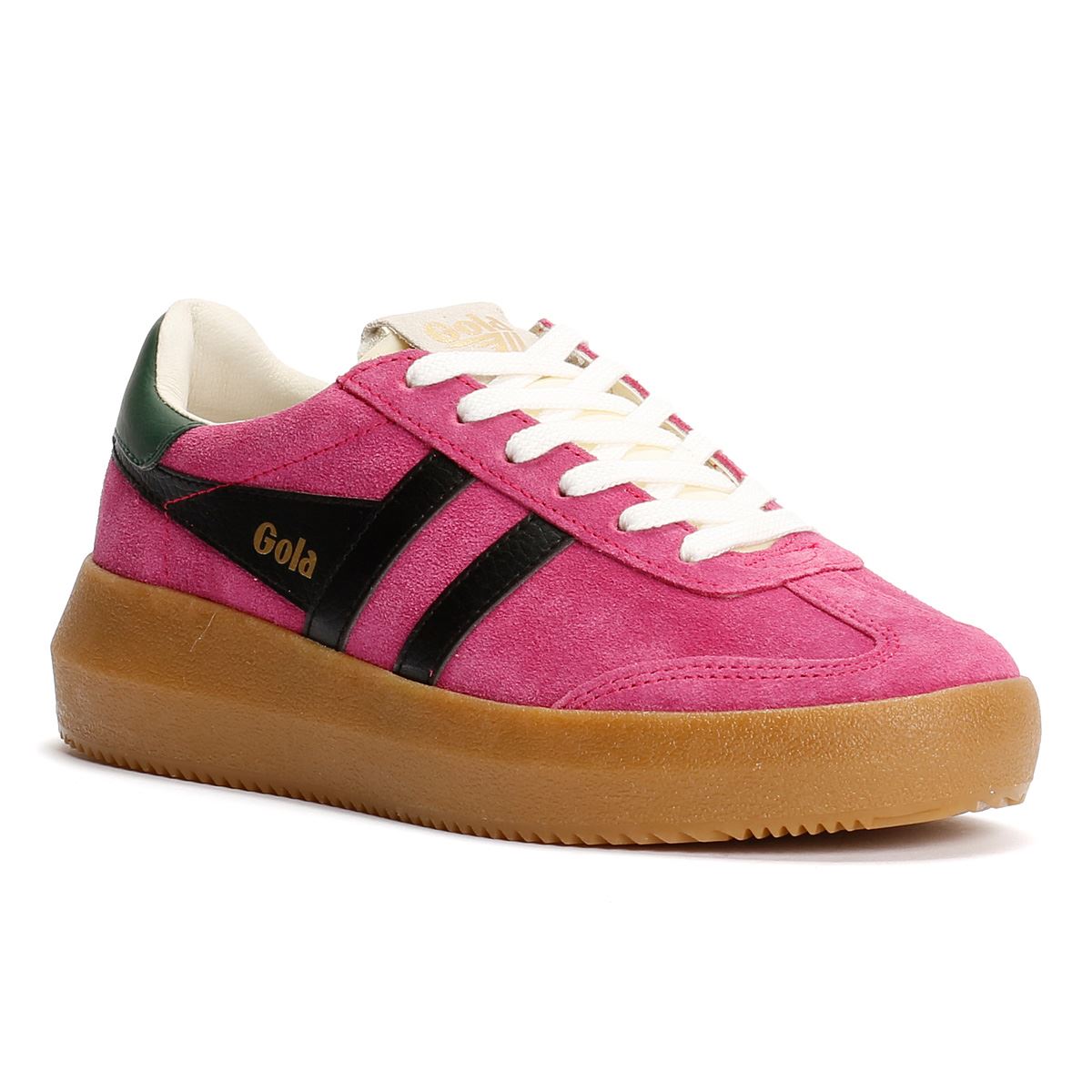 Gola Athena Suede Women's Fuchsia/Black/Evergreen Sneakers