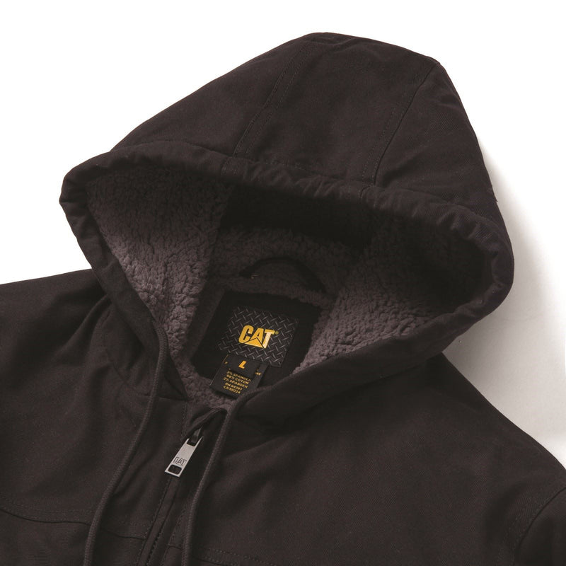 Caterpillar Hooded Sherpa Lined Men's Black Fleece Jacket