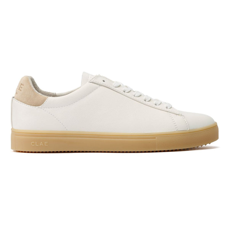 Clae Bradley Leather Men's White/Natural Gum Sneakers