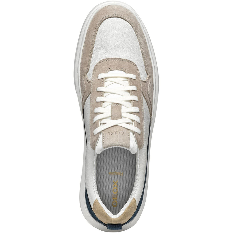 Geox U DEIVEN Leather/Suede Men's Sand/White Sneakers
