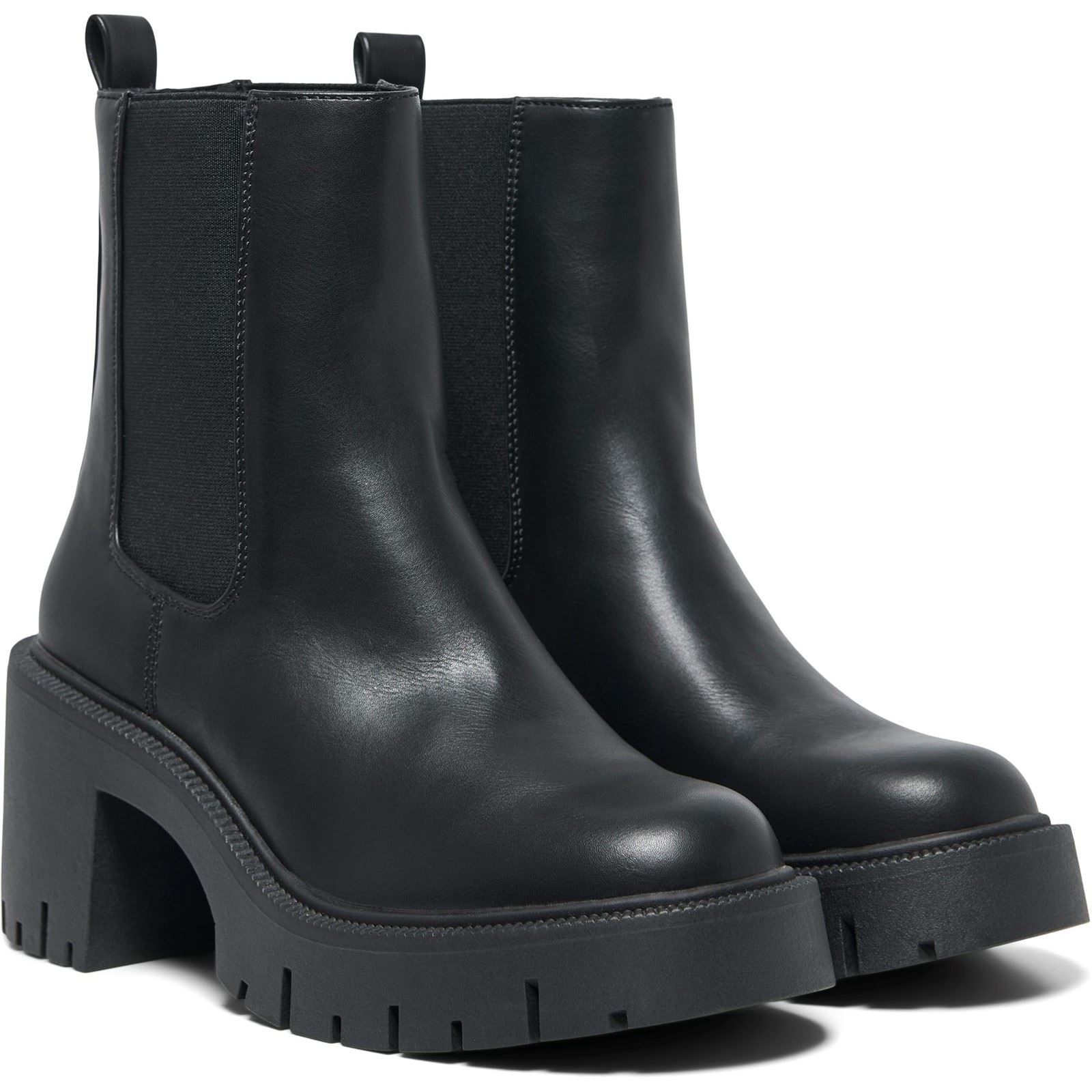 ONLY BLUEBELL-1 Polyurethane Women's Black Heeled Ankle Boots