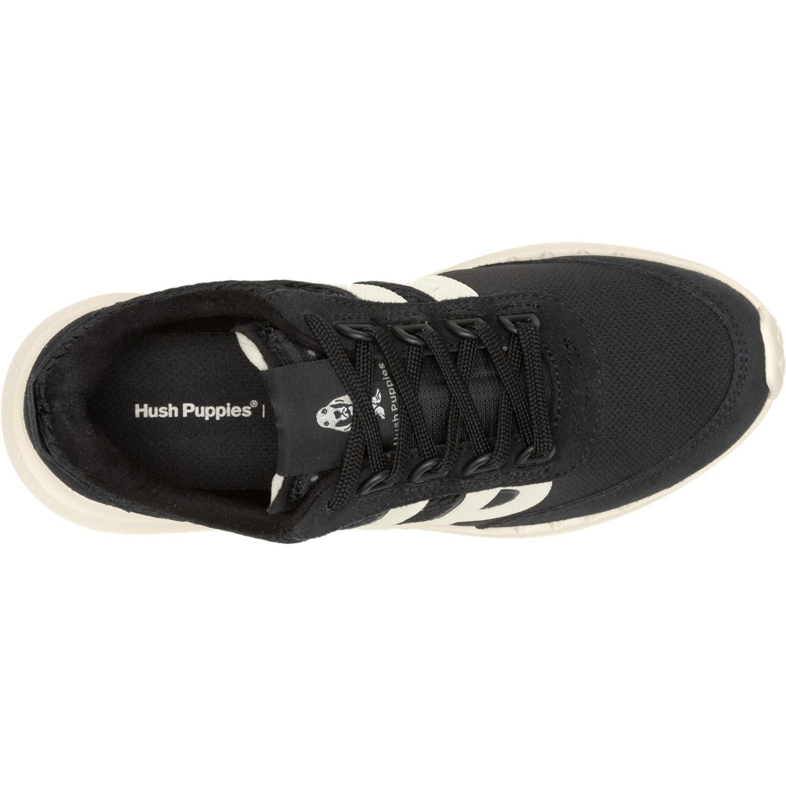 Hush Puppies Seventy8 Retro Runner Suede Women's Black Sneakers