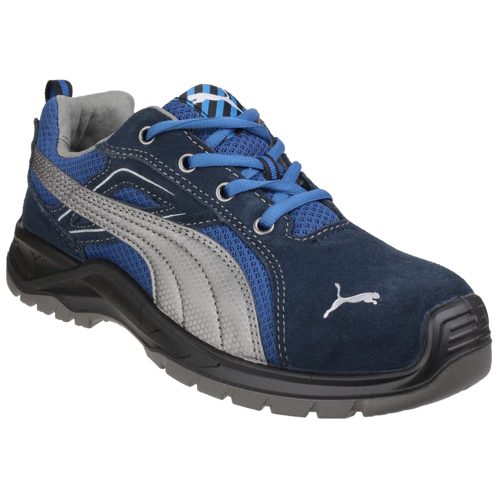 Puma Safety Omni Sky Low Suede+Textile Blue Safety Sneakers