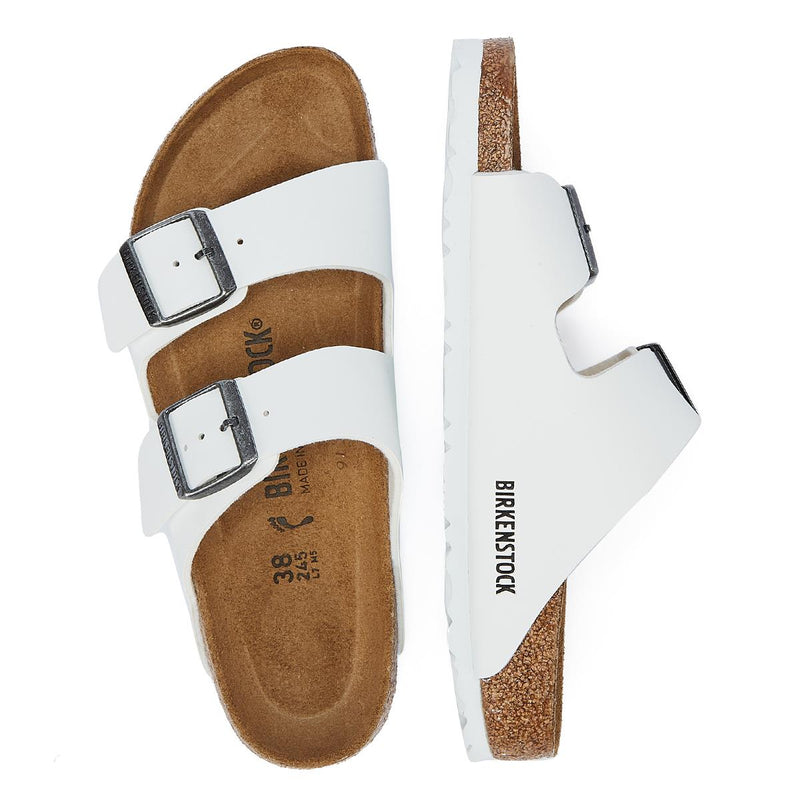 Birkenstock Arizona Birko Flor White Narrow Sandals