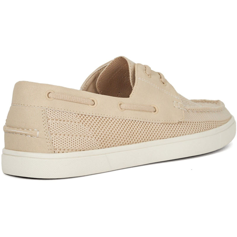 Dune Blaizerss Fabric Men's Cream Boat Shoes