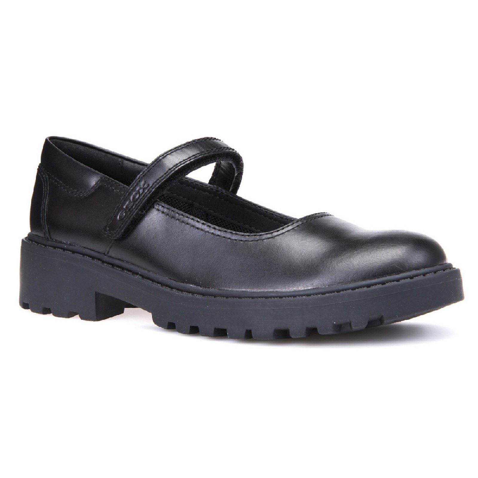 Geox J Casey G. P Leather Girl's Black Shoes