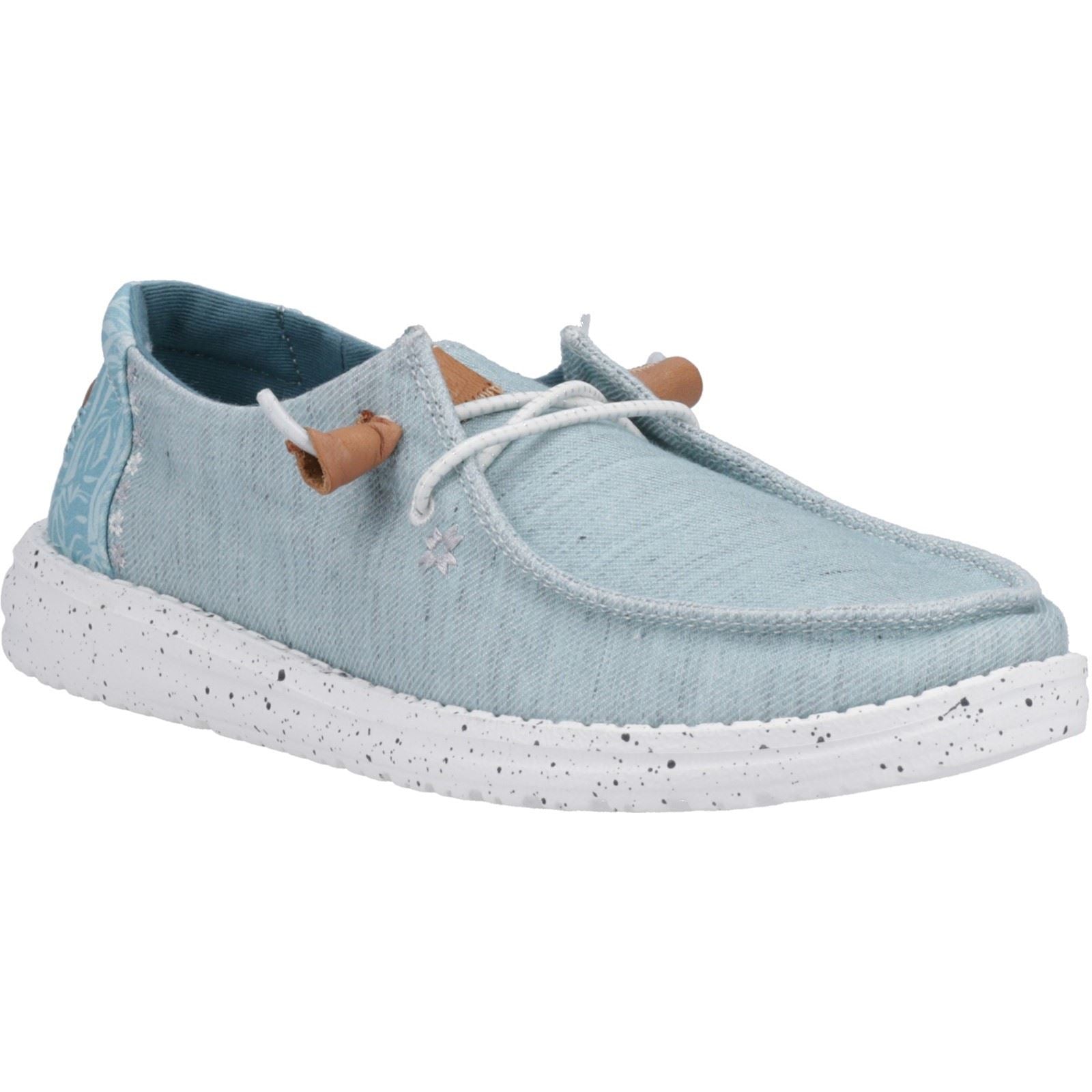 HEYDUDE Wendy Heathered Slub Tropical Linen/Lyocell/Cotton Women's Blue Shoes