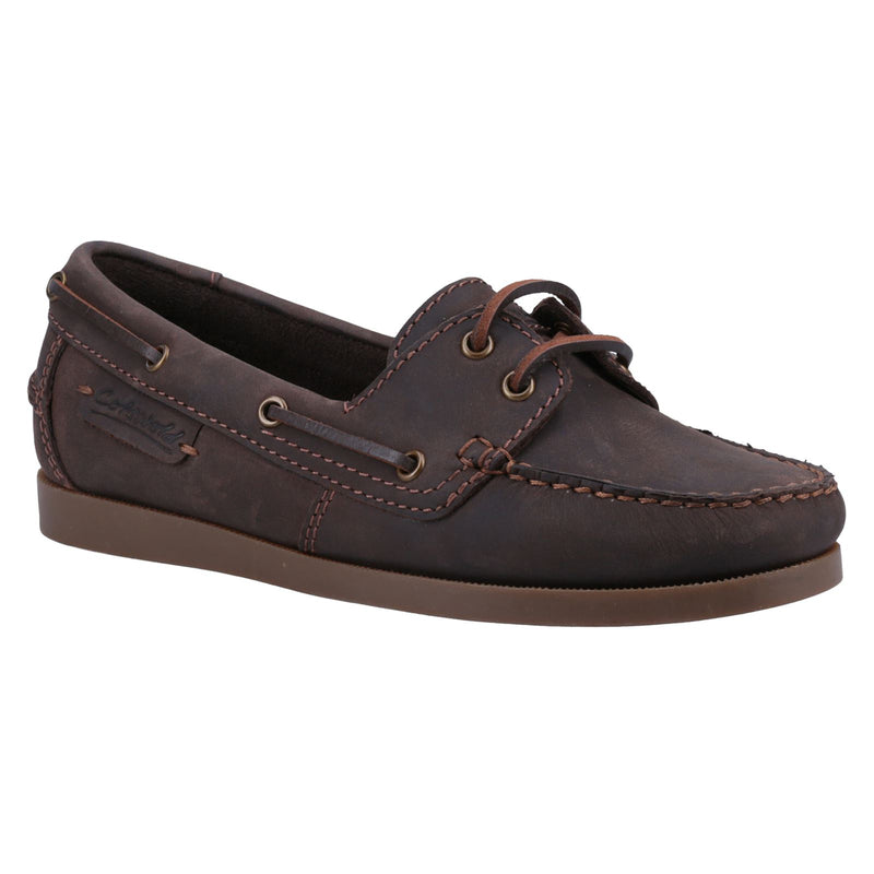 Cotswold Waterlane Leather Women's Brown Boat Shoes