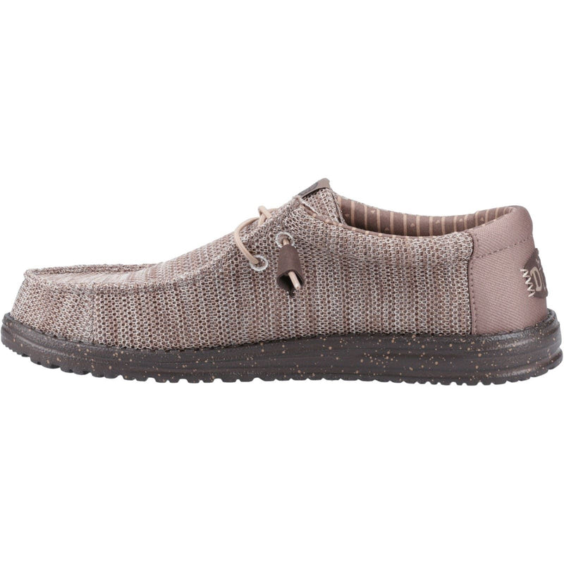 HEYDUDE Wally Stretch Mesh Synthetic Men's Deep Taupe/Mole Brown Moccasins Shoes