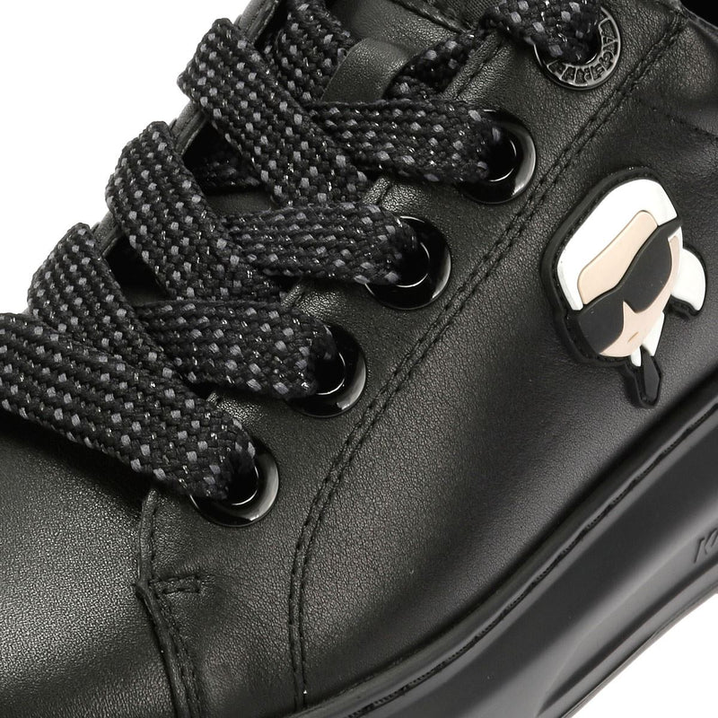 Karl Lagerfeld Kapri Lug Karl NFT Lo Lace Leather Women's Black Sneakers