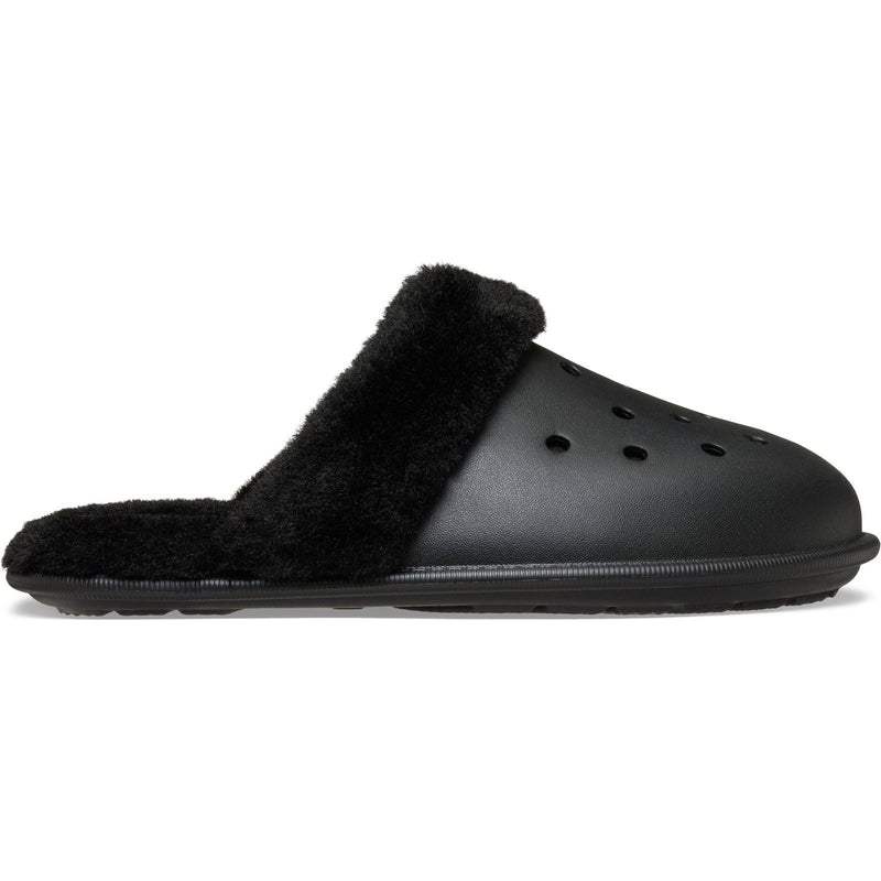 Crocs Classic Fuzz Scuff Thermoplastic Men's Black Slippers