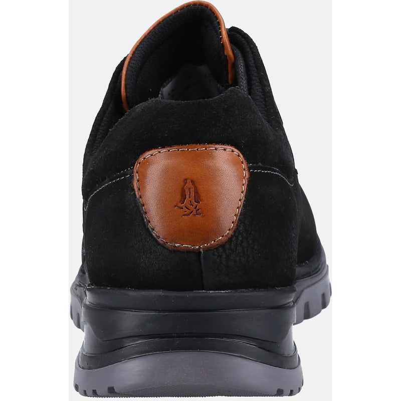 Hush Puppies Pele Leather Men's Black Nubuck Lace-Up Shoes