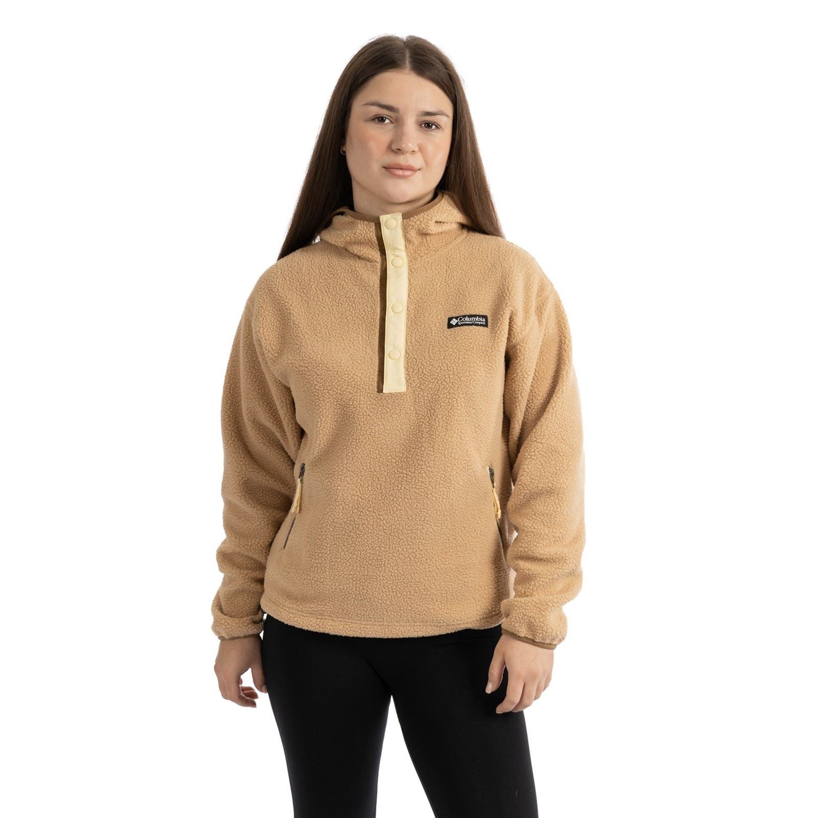 Columbia Helvetia II Hoodie Polyester Women's Brown Hooded Sweatshirt