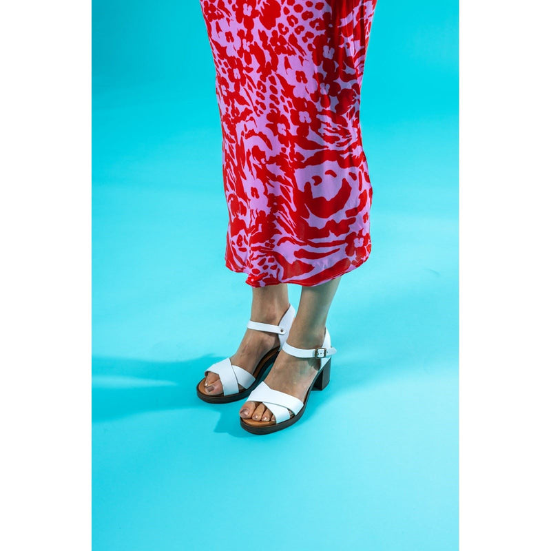 Hush Puppies Georgia Leather Women's White Sandals