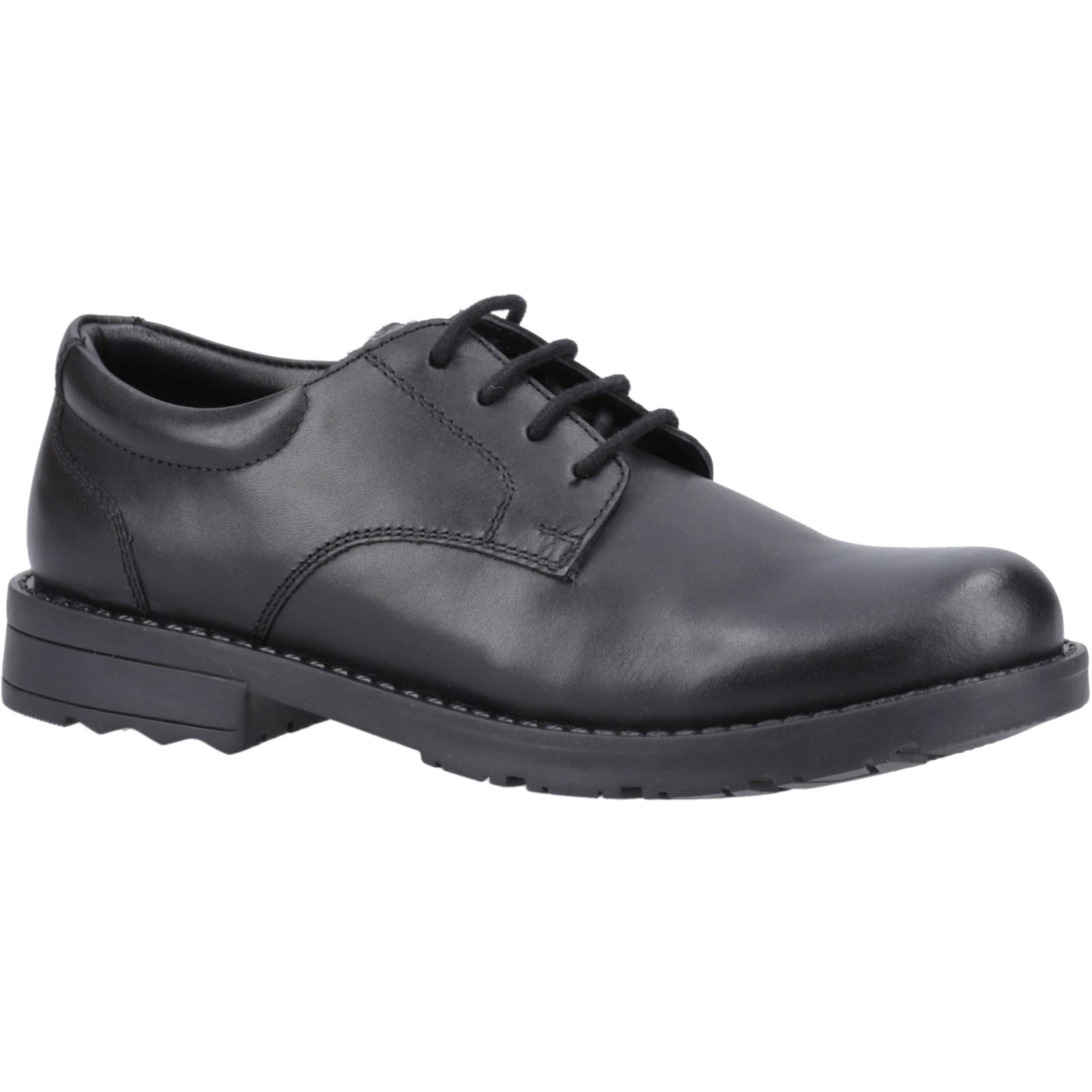 Hush Puppies Bruno Senior Leather Boys's Black Derby Shoes
