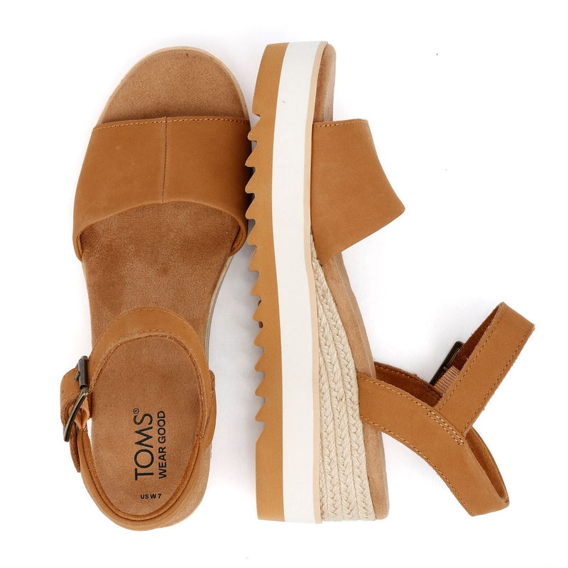 TOMS Diana Leather Women's Tan Wedges