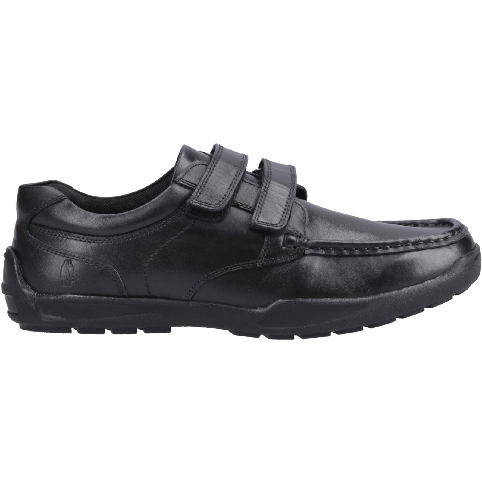 Hush Puppies Maddox Touch Fastening Leather Boys's Black Shoes