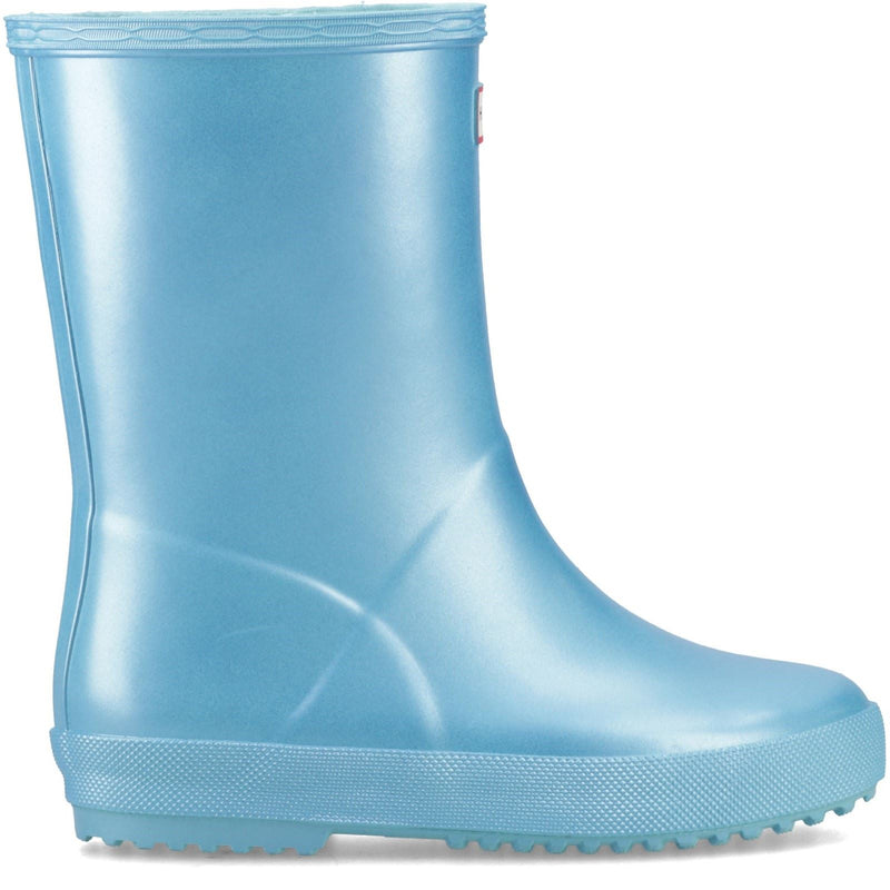 Hunter First Nebula Rubber Pool Blue Wellington Boots