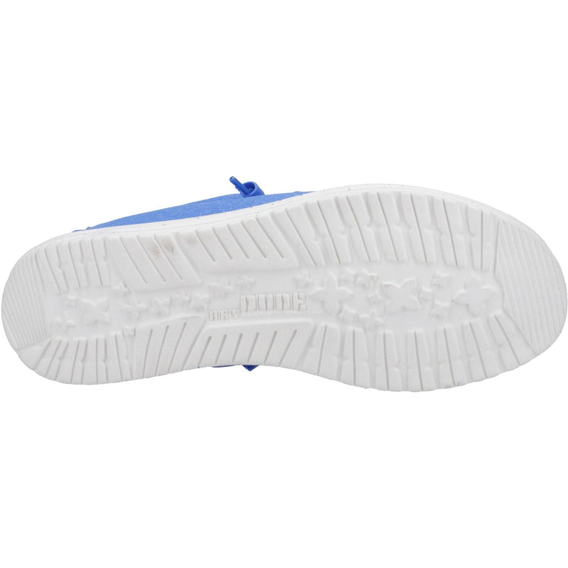 HEYDUDE Wally Canvas 100% Cotton Men's Blue Boat Shoes