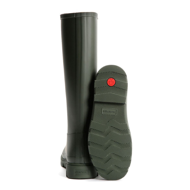 Hunter Downpour Tall Rubber Women's Olive Wellington Boots