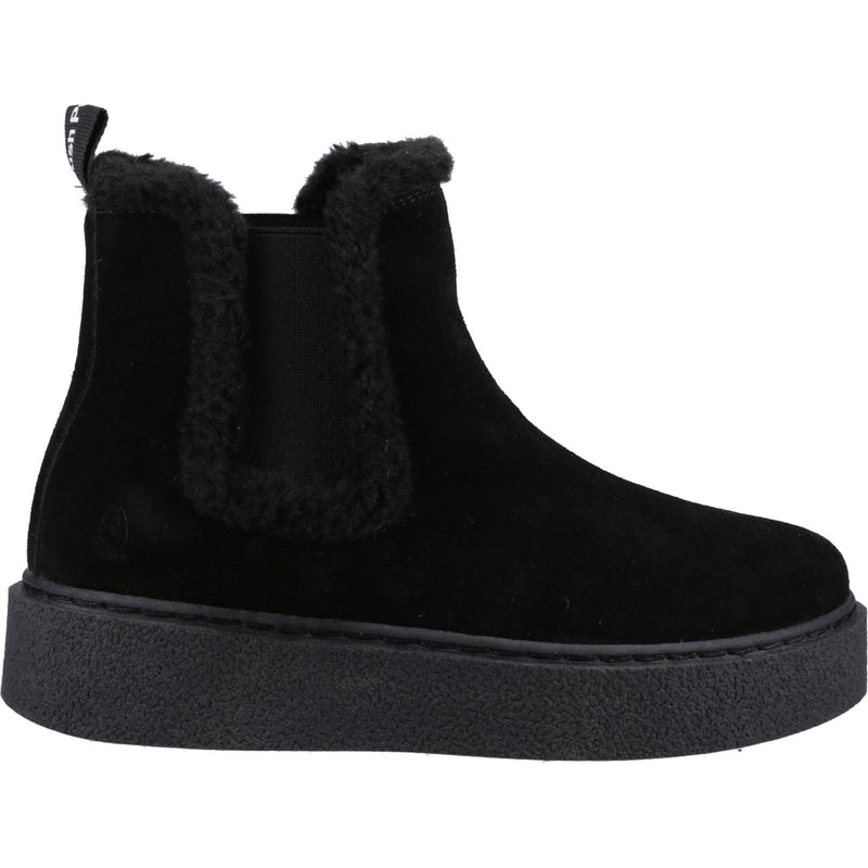 Hush Puppies Bella Suede Women's Black Flat Chelsea Boots
