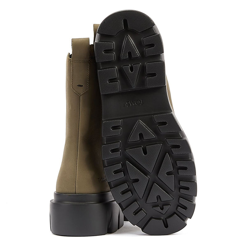 TOMS Rowan Leather Women's Olive Boots