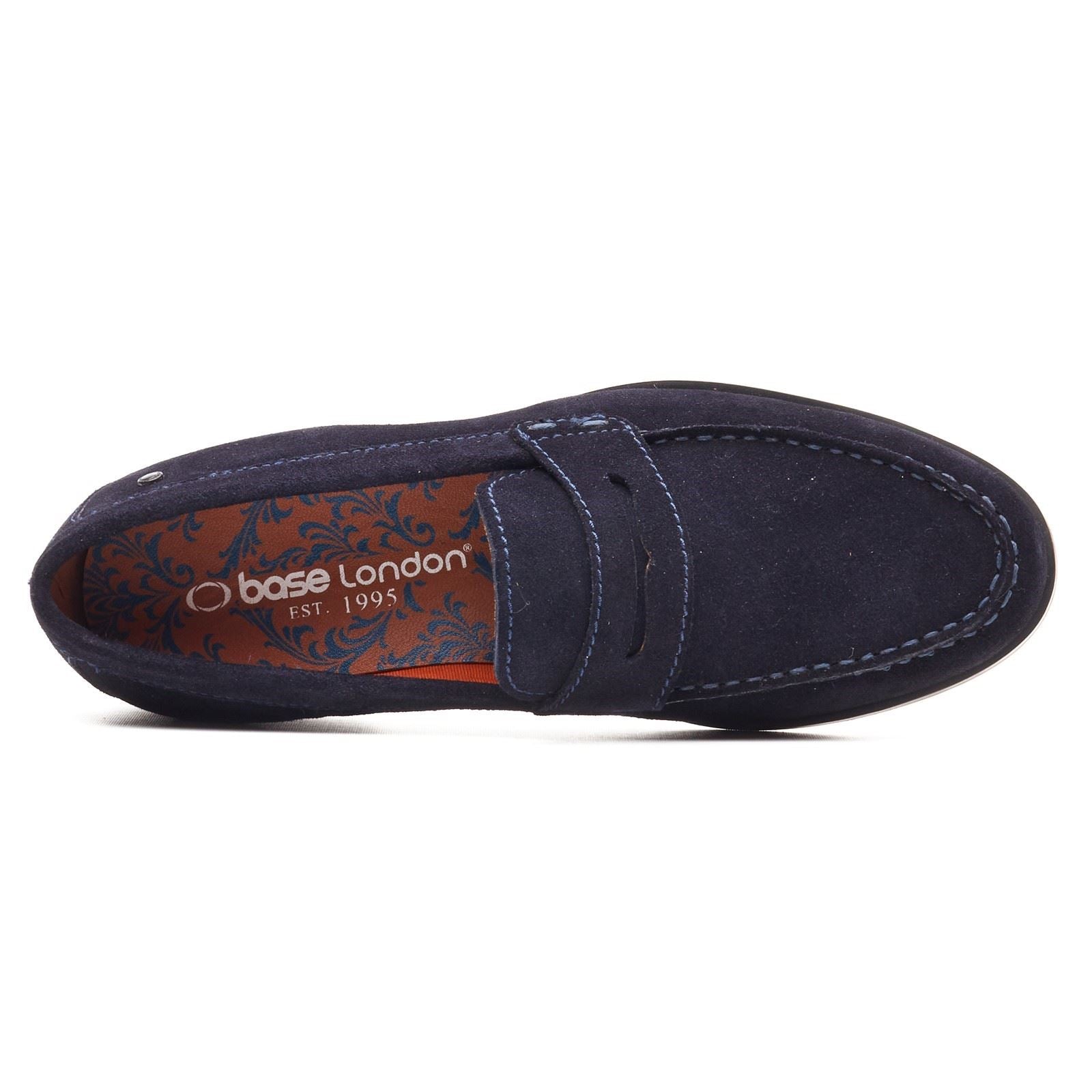 Base London Slate Leather Men's Navy Loafers