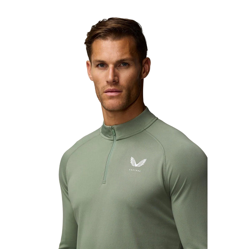 Castore Adapt Training 1/4 Zip Top Polyester Men's Green Activewear T-Shirts