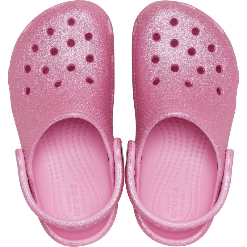 Crocs Classic Glitter Synthetic Pink Tweed Glitter Loafers