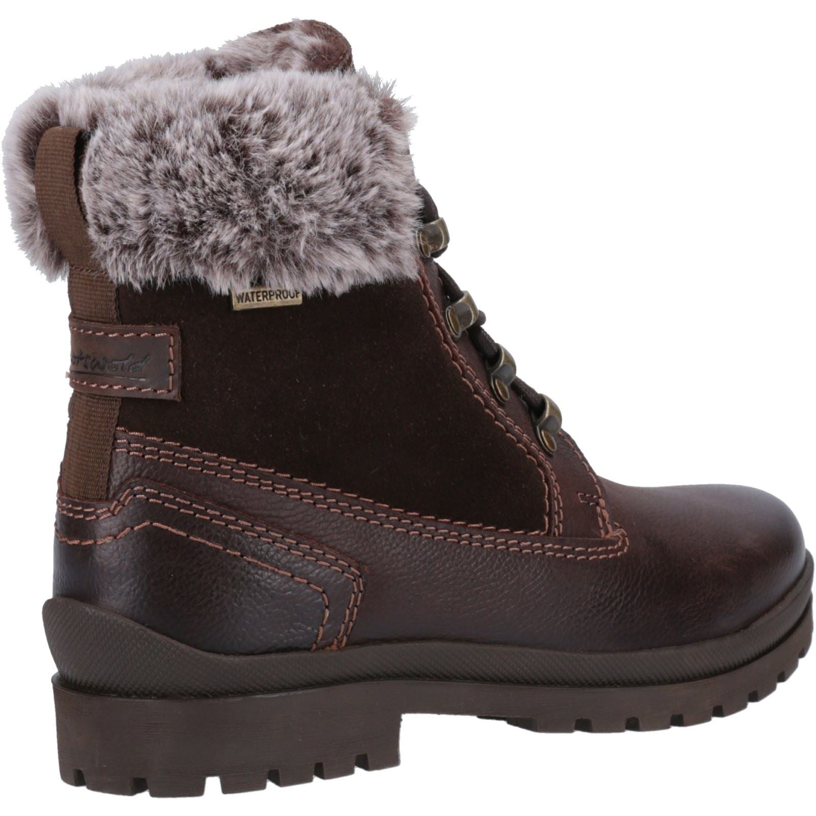 Cotswold Evenlode Leather Women's Brown Winter Ankle Boots