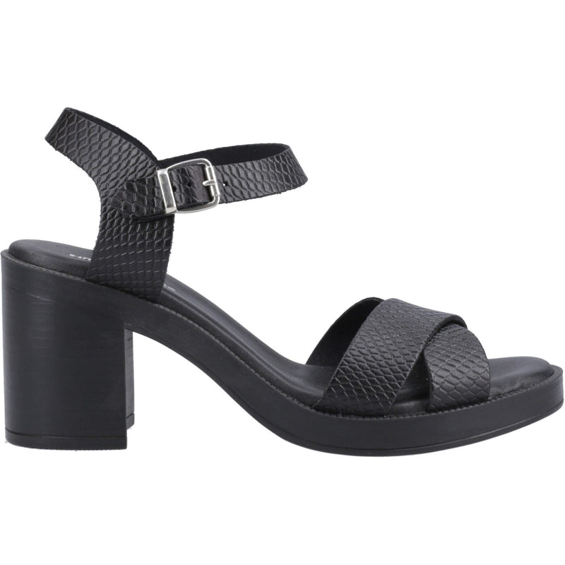 Hush Puppies Georgia Leather Women's Black/Snake Sandals