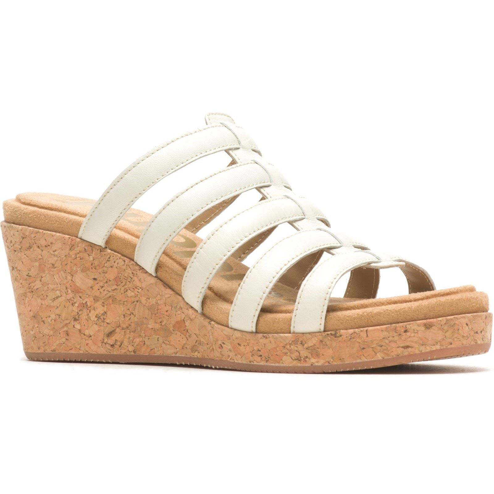 Hush Puppies Willow Slide Leather Women's White Wedges