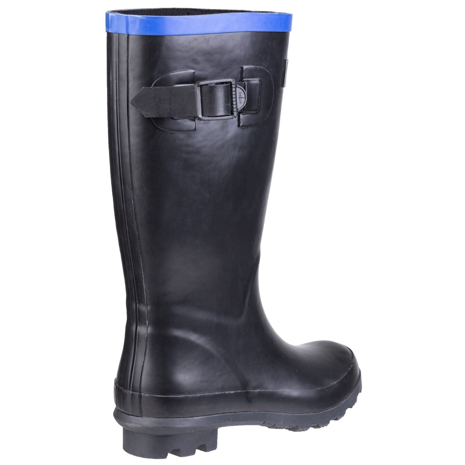 Cotswold Fairweather Rubber Black/Blue Wellington Boots