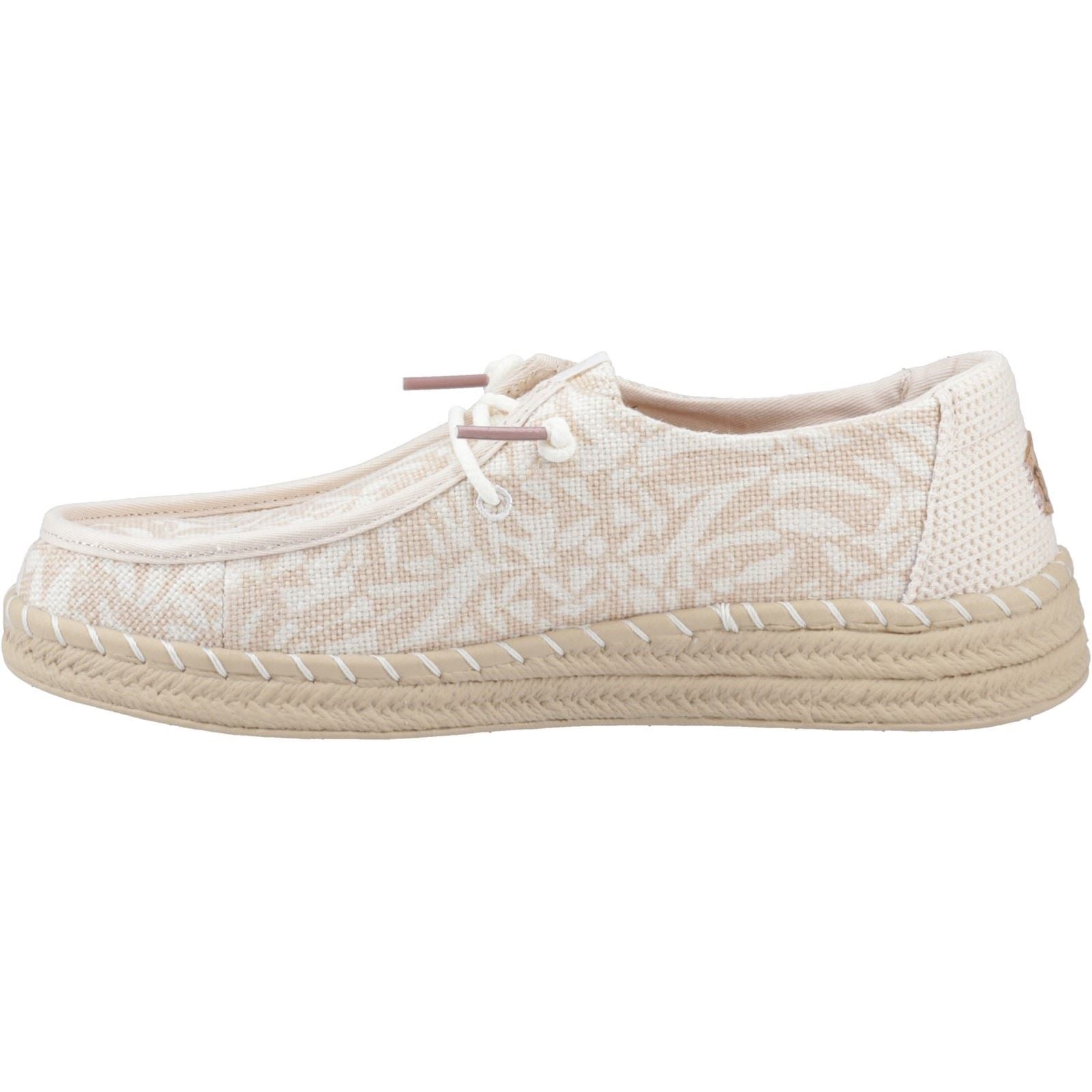 HEYDUDE Wendy Espadrille Retro Palm Cotton Blend Women's Pale Pink/White Espadrilles