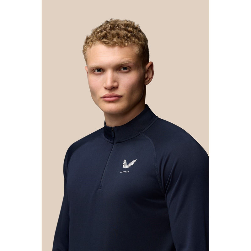 Castore Adapt Training 1/4 Zip Top Polyester Men's Blue Activewear T-Shirts