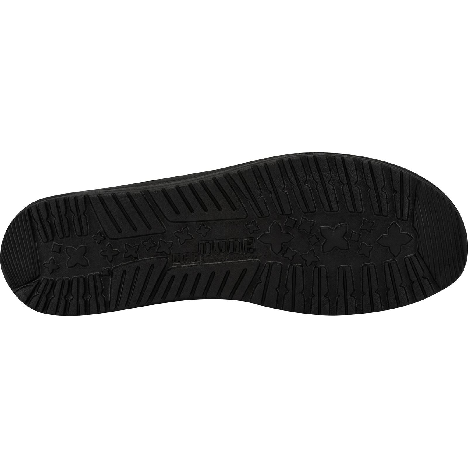 HEYDUDE Wally Sox Faux Suede Men's Micro Total Black Shoes