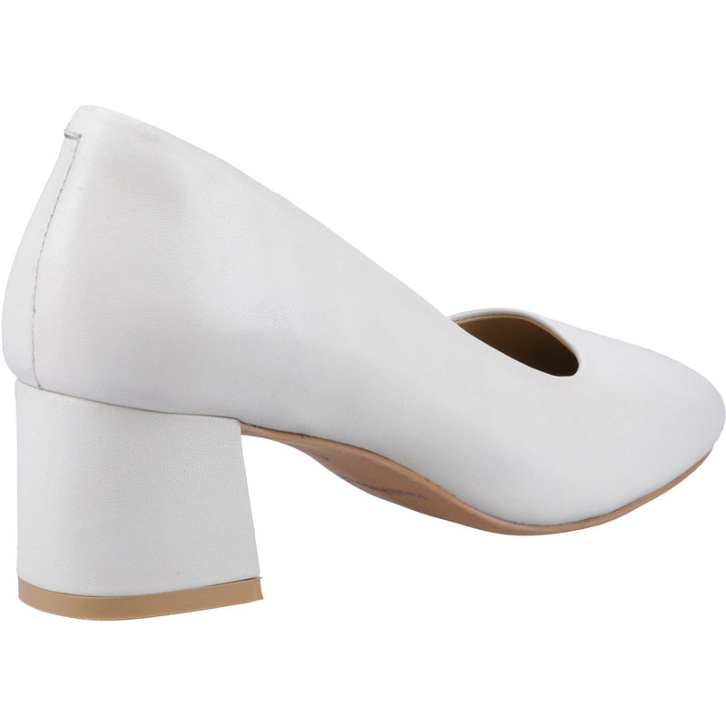 Hush Puppies Alicia Court Shoe Leather Women's Ivory Heels
