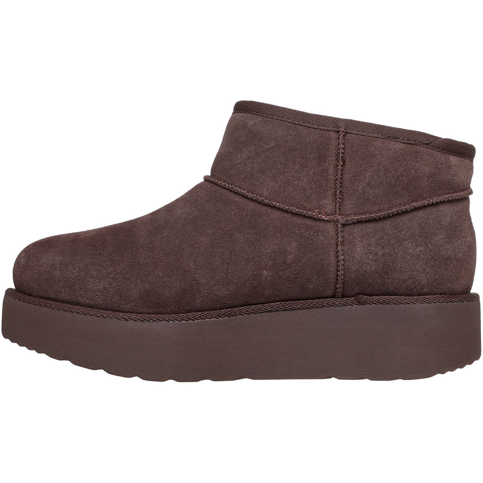 Skechers Keep Cozy Leather Women's Chocolate Winter Ankle Boots
