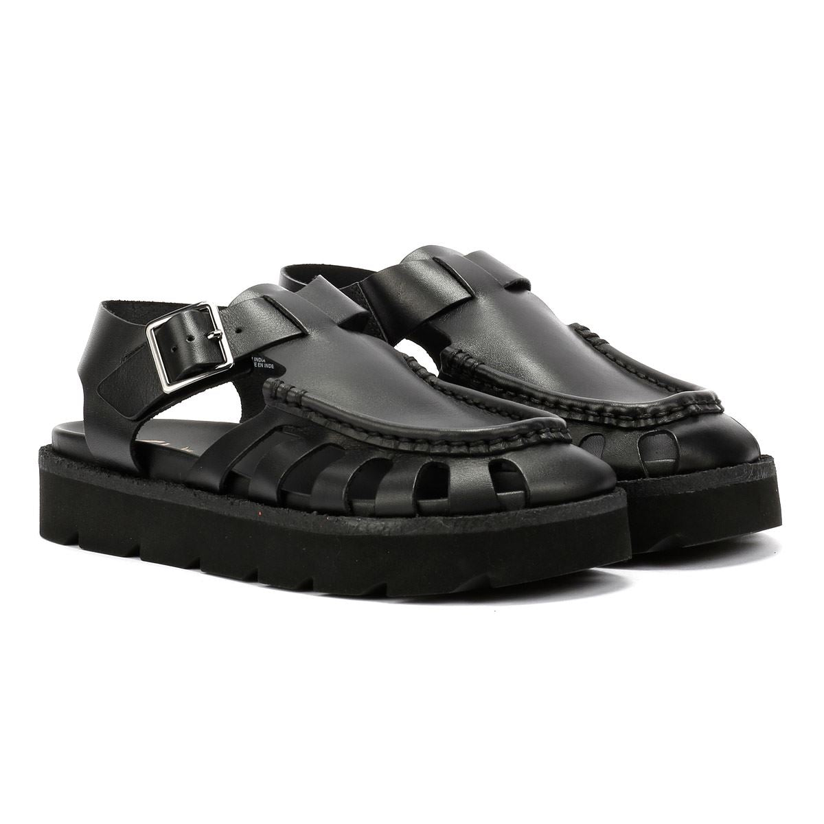 Clarks Originals Meadow Buckle Leather Women's Black Sandals
