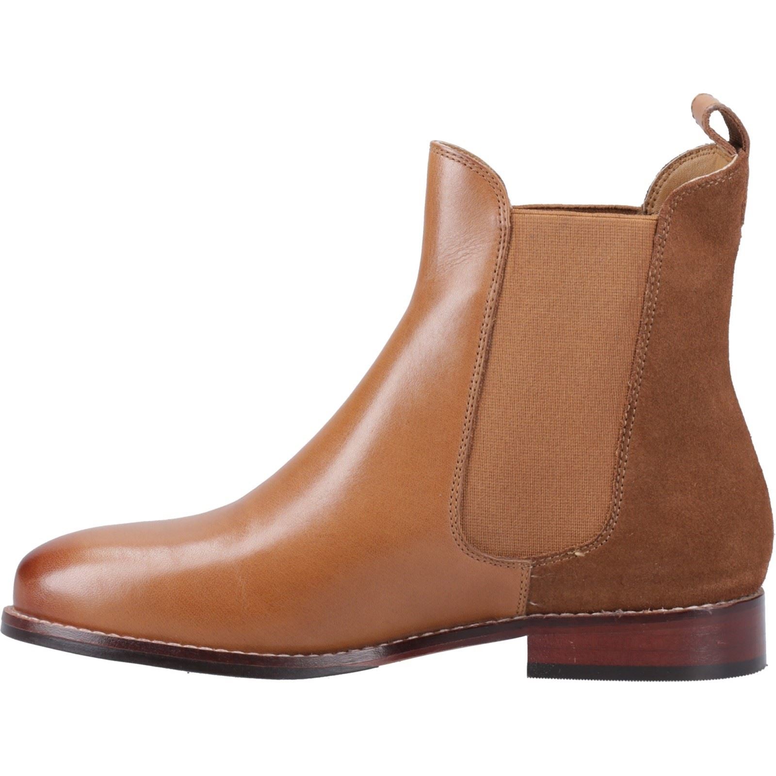 Hush Puppies Colette Leather Women's Tan Flat Chelsea Boots