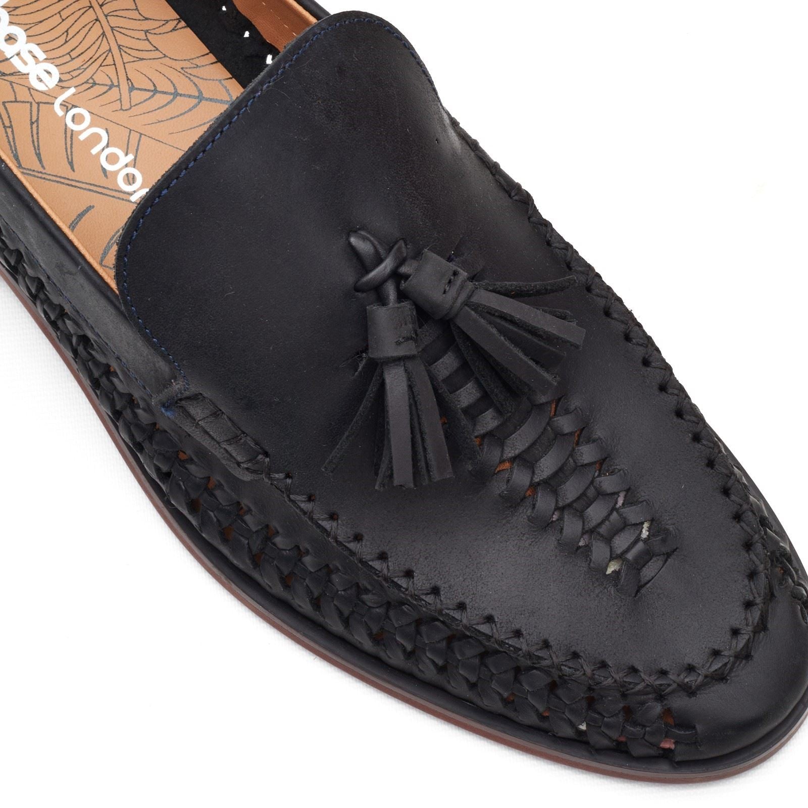 Base London Bracken Leather Men's Navy Loafers